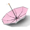 Guarda-chuvas Titanium Silver Glue Tri-Fold Sun Umbrella UV Protection Sunshade Chuva Fresca Dual-Use Double-Layer