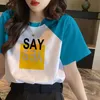 مصمم ملابس نسائي للطباعة Tee-Shirt مخصصة راجلان قصيرة الأكمام الصيفية العصرية Trendy T-Shirt Top Street American Street