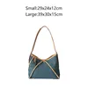 Women's Fashion Classic Luxury Design Denim Large Capacity Bucket Bag One Shoulder Underarm Commuter Bag Includes a Small Bag
