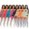2024 Designer Queen Hoodie-Kleider für Damen, langärmelig, figurbetont, mit V-Ausschnitt, Kleid und Tank-Top, zweiteilige Sets, Frühlingskleidung, Streetwear, Großhandelskleidung