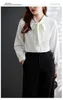 Women's Blouses Pleated Blouse Long Sleeve Bow Collar Anti-Wrinkle Lacing Irregular Design Elegant Shirt Fashion Clothing Spring And Autumn