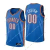 2024 Maillots de basket-ball pour hommes jeunes Oklahoma "City Thunder" personnalisé 2 Shai Gilgeous-Alexandre Davis 9 Bertans 5 Luguentz Dort Chet 7 Holmgren 29 Josh Giddey