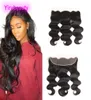 Malaysian 100 Unprocessed Human Hair Body Wave 13x4 Lace Frontal Ear To Ear Virgin Hair Remy Part Closures2576226