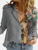Рубашка, модная женская блузка в стиле ретро с принтом лица, блузка с длинными рукавами, весна 2021, весенний повседневный топ на пуговицах с лацканами, женские рубашки 3XL из хлопка и полиэстера