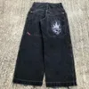 Y2k denim shorts homens rua punk hip hop anime impressão curto multi bolso decoração vintage na moda baggy casual na altura do joelho calças 240227