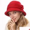 Skąpy brzegowe czapki dzianinowy czapka dla kobiet kwiat zima zagęszczone ciepłe czapki brzęczenie czapek czapka czapka wiadra moda dostawa moda moda acc dh6zd