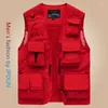 Men's Vests FGKKS 2024 Outdoor Casual Vest For Men Solid Color Big Pocket Coat High Quality Design Street Wear