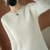 سترات نسائية 2024 نساء سترة الربيع الخريف الأكمام الطويلة O-pulovers القمصان الدافئة القاع الدافئة
