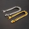 Bracelets cubains en acier inoxydable plaqué or 6mm-14mm18k, bordure de chaîne à maillons cubains pour bijoux hip hop 240226