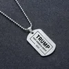 الحزب لصالح الفولاذ المقاوم للصدأ 2024 Keychain America Campaign Trump Metal Keychains Necklace