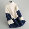 2023 Winter Season New Grain Cashmere Integrated Fur Women's Mid Length Sheep Cut Fleece Coat 360083