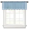 Gordijn Sky Blue Short Sheer Window Tule Curtains for Kitchen Slaapkamer Home Decor Small Voile Drapes