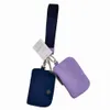 Dames mini dual pouch schoudertasje clutch bag lu mans Kaarthouders Portefeuilles Designer Portemonnees luxe handtas nylon canvas opslag Ritskaartetui sleutelzakje sleutelhanger