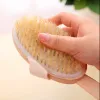 Brosses de nettoyage en bois, brosse corporelle à poils naturels, masseur, bain-douche, manche Long, épurateur de Spa pour le dos