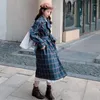 Women's Trench Coats Baggy Plaid Women Classic Harajuku Aesthetic Streetwear Simple Spring Autumn Overcoats Gentle Fashion British Clothing