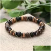 Beaded Strand Coconut Shell Wood Chip Natural Stone Armband For Women Men Fashion Jewelry Beaded Armband Birthday Present Loved Ones Dhaef