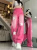 Vintage Harajuku Jean Ubrania dla nastolatków Y2K Women Sflecs Modna odzież estetyczna jesienne produkty workowate spodnie 240229