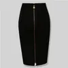 4 colors Top Quality Girl Sexy Bodycon Knee Length Back Zipper Bandage Skirt Women Tight Club Pary Fashion Skirt 240307