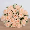 Flores decorativas 18 cabeças flor feliz real natural simulado rosa pogal po presente casa