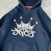 Retro hiphop jnco hoodies harajuku broderi mönster y2k tröja hoodie män kvinnor överdimensionerade lösa långa ärm pullover toppar 240307