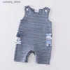 Jumpsuits Girlymax Spring Summer Baby Boys Plaid Stripe Boutique Clothes Romper Cotton Shorts Set syskon L240307