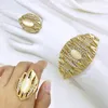 Necklace Earrings Set Dubai Gold Color Jewelry For Women Quality 18K Plated Opal Bold Earring Ring Bracelet