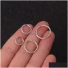 Näsringar studs 1pc rostfritt stål vridhoppar näsa stud ringörhängen gångjärn segment septum clicker läpp spiral piercing smycken dr dhcgu