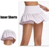 Dresses HBJD Safe Tennis Skirts XSXXL Gym Golf Running Pleated Pantskirt Sexy Women Sports Fitness Shorts Pocket High Waist Skort