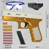 Sand Play Water Fun Glock Toy Pistol Soft Bullet Toy Guns M1911 Shell Ejected Foam Darts Blaster Manual Airsoft Weapon with Silencer For Kids Adults Q240307