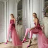 Design unico Abiti da ballo rosa Tute Sweetheart Ruffles Abito da sera Party Red Carpet Abiti da cerimonia Ogstuff robes de soiree