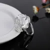 Pierścionki ślubne 925 Sterling Silver Rose Flower Ring for Women Fashion zaręczyny Party Gift Urok Biżuteria