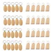 Keychains 40 Pcs Blank Wooden Key Chain DIY Wood Tags Gifts Yellow 20 Oval & 20 Rectangle1198m