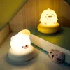 Nattljus barnljus USB laddar söt husdjur med sovande klappa lilla ledtecknad atmosfär gåva