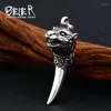 Pendanthalsband Beier 316L Rostfritt stål Norse Vikings Scandinavian Amulet Halsband Cool Wolf Head Original Animal Jewelry LP380