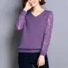 Pullover Spitze Ärmel Stricken Pullover Top Frühling Casual Aushöhlen Kurze Pull Femme Koreanische Mode Strickwaren Swetry Wolle Mischung Pullover neue