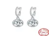 Yuvarlak kesilmiş 5ct moissanit elmas küpeler 100 gerçek 925 STERLING Silver Party Düğün Damla Dangle Küpeler Kadın Mücevherleri1344092