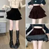 Skirts 2024 Autumn Winter Velvet Tutu Skirt Women Fashion High Waist Mini Pleated Woman Cute Short