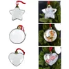 Porte-clés rond coeur étoile pendentif transfert de chaleur presse impression pendentifs bricolage ornements de noël disques décor simple face livraison directe