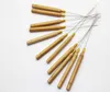 Wooden Handle Pulling Needles for Micro RingsLoop beaded Hair Extensions Iron Wire Threader Hook Pulling Hair Extension Tools4545727