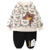 Clothing Sets Spring Baby Girls Boys Cartoon Bear Sweater Pants Kids Sportswear Children Clothes Toddler Infant Outfits