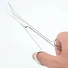 1Pcs Stainless Steel Manicure Scissors Nail Cuticle Beard Eyebrows Trimmer Nose Hair Scissors Straight Curved Tip Makeup Tools 240305