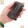 فرش الشعر MOQ 50 PCS Premium Logo Logo Hair / Beard Combs Black Wood Men Men Fine Teatch خشن خشب الأبنوس الأسود إسقاط تسليم الشعر DHPG2