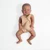 Parti della bambola rinata NPK da 20 pollici già dipinte Pittura 3D del bambino che dorme agosto con vene visibili Corpo in tessuto incluso 240223
