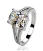 385CT Baguette Cut Diamond Engagement Solid Platinum 950 Wedding Ring for Women6785842