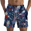 Men's Shorts Independence Day Print Loose-Fit Straight-Leg Beach Quick Dry Fashion Printed Surfing Swim Trunks Summersuits 2024