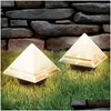 Podziemne lampy Brelong IP65 Wodoodporne LED Pyramid Solar Zamocone grunt Garden Ogród Nocna światło Light Lawn Yard Schody Decorati Dhrks