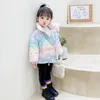 Abrigo de plumón para niños y niñas, chaquetas cálidas de otoño e invierno, cortas con capucha de Color de tamaño pequeño y mediano