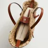 Casual vime tecido cesta sacos rattan mulheres bolsas verão praia palha grande capacidade tote grande ombro crossbody saco 2024 240306