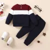 Комплекты одежды для детей 1-6 лет, комплект одежды для мальчиков, свитер с длинными рукавами и брюки, 2 шт., осенне-зимний комплект одежды для мальчиков, спортивный модный нарядL2401L2402