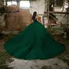 Urban Sexy sukienki 2023 Exquiste Dark Green Quinceanera Sweetheart Tiul Lace Applique Kryształowe koraliki Otwórz Back Plus Size Formal Party Promowe suknie wieczorowe Q240307